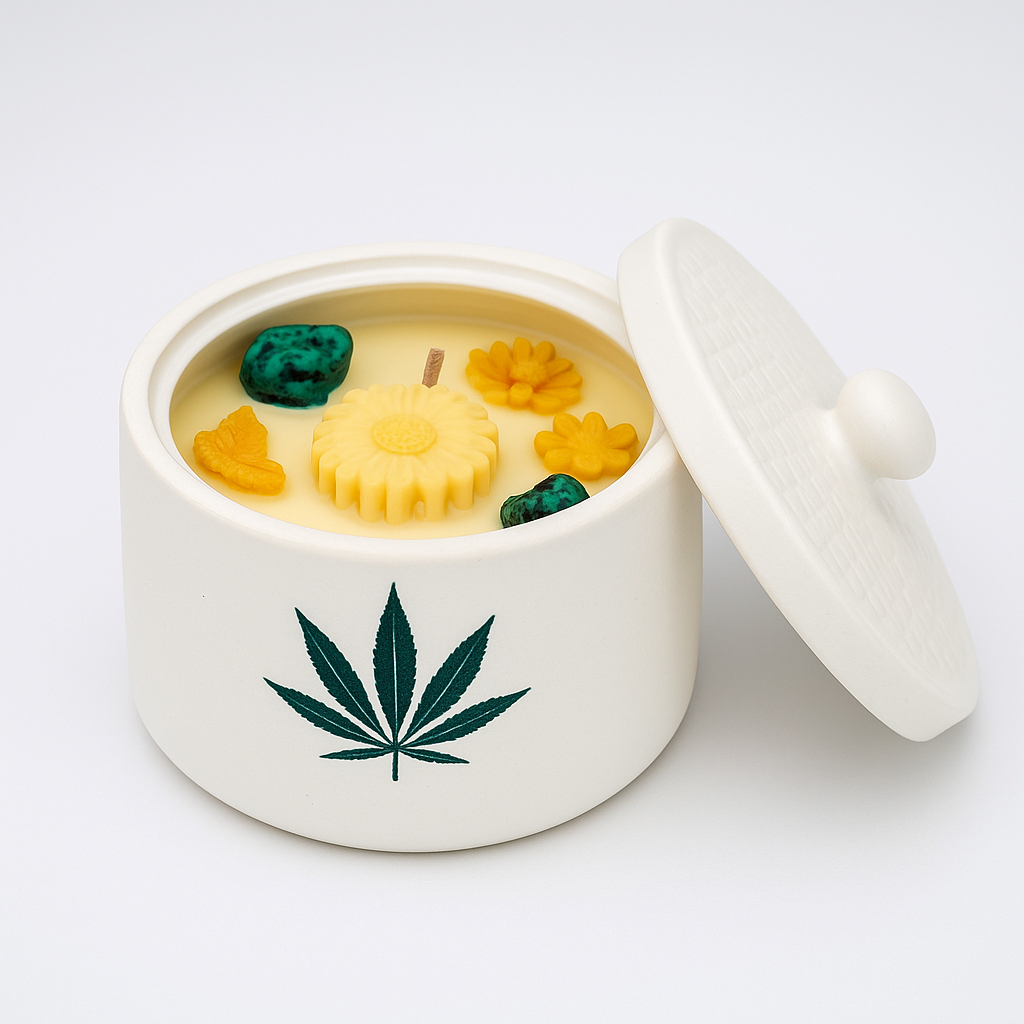 Ceramic Crystal Healing Candle