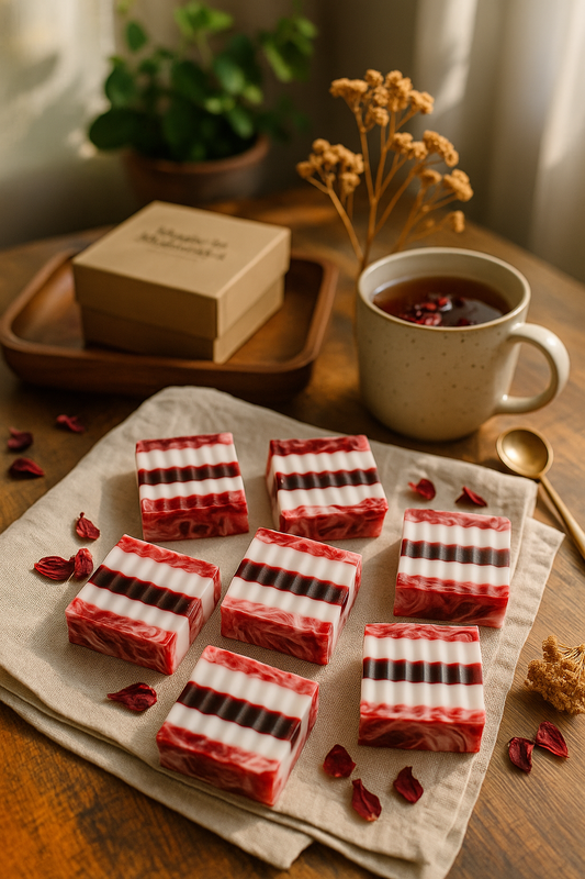 Handcrafted layered winter soap bars - Natural Ayurvedic glycerin soap with eco-friendly ingredients by doctor-led Magic in Mohmaya