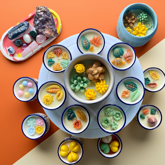 Herb Garden Succulent Candle Collection - Handcrafted Botanical Soy Wax Candles