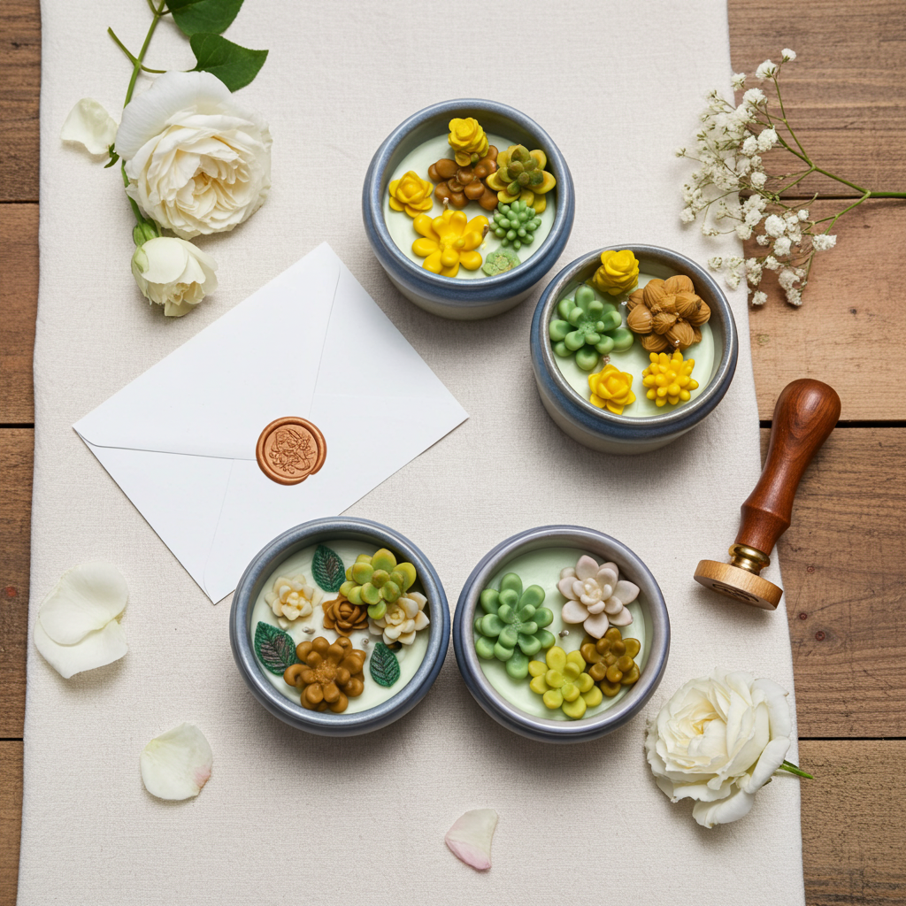 Succulent Herb Garden Candle - Natural Aromatherapy Soy Candle for Gifting & Home Decor