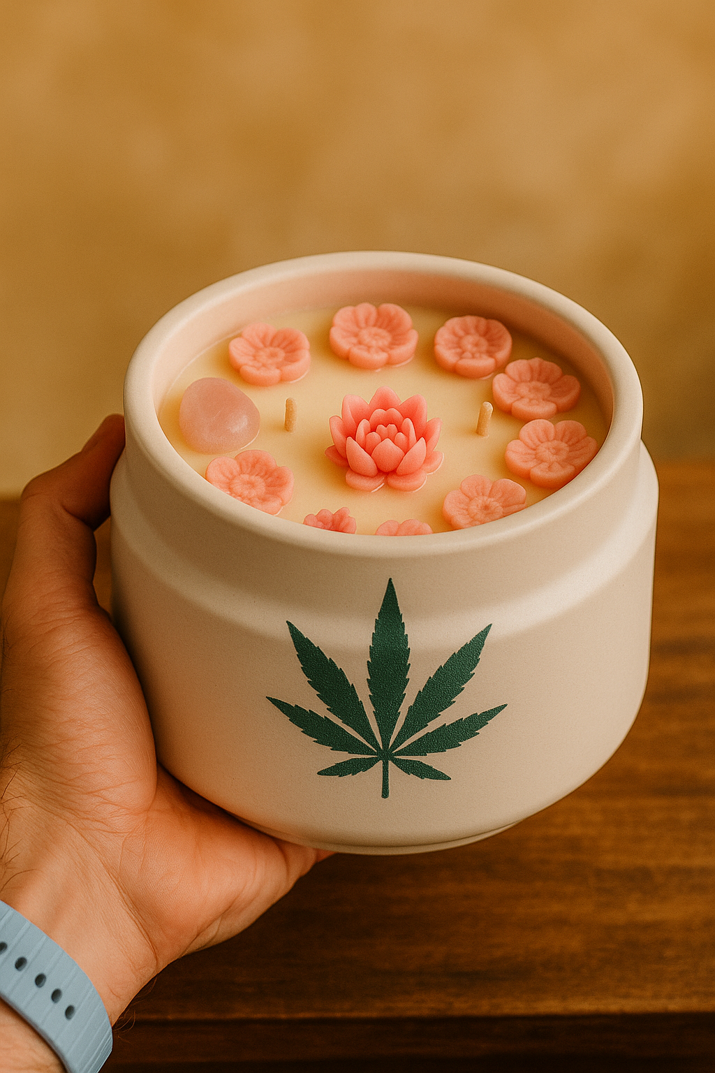Ceramic Crystal Healing Candle