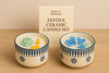 Premium Festive Ceramic Candle Set - 2 Soy & Beeswax Candles for Aromatherapy & Gifting
