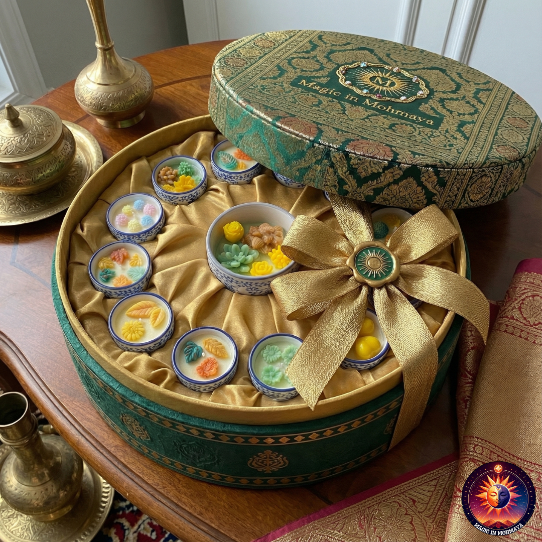 Complete Festive Wellness Ritual Bundle - Premium hamper with candles, soaps, and bath salts in branded gift box by Magic in Mohmaya