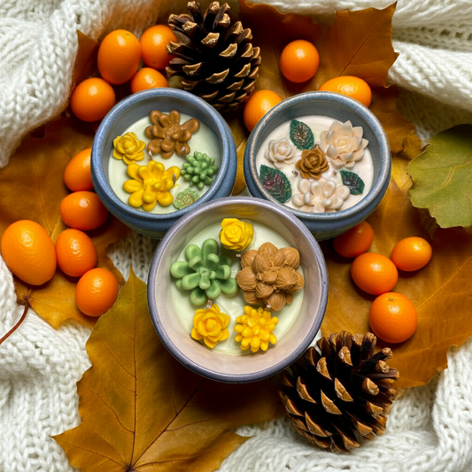 Succulent Herb Garden Candle - Natural Aromatherapy Soy Candle for Gifting & Home Decor