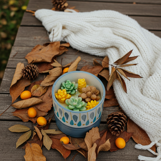 Organic Succulent Soy Candle - Eco-Friendly Aromatherapy for Gifting & Home Decor