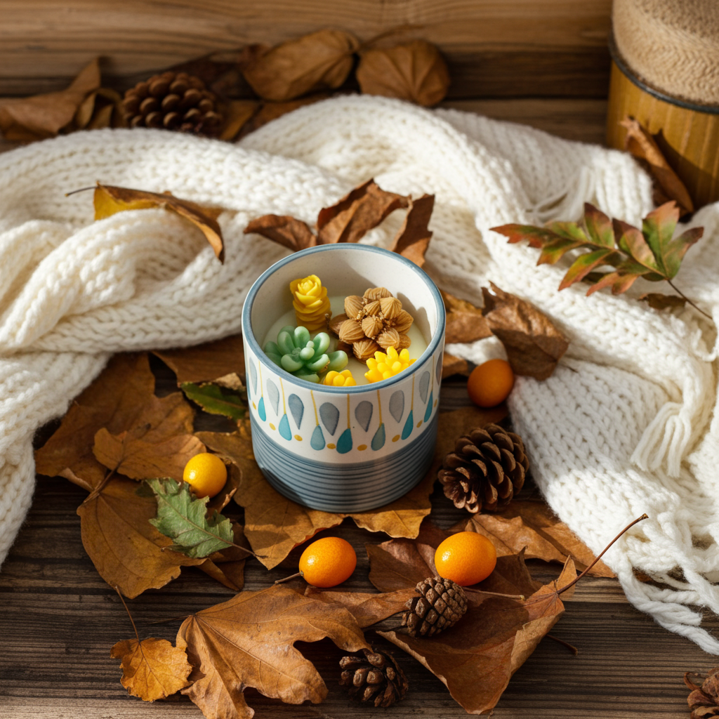 Organic Succulent Soy Candle - Eco-Friendly Aromatherapy for Gifting & Home Decor